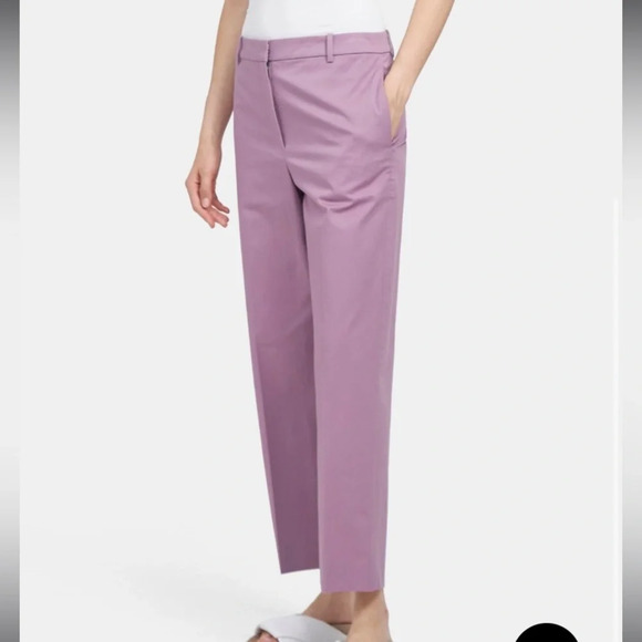 THEORY Lilac High-Rise‎ Straight Pant in Stretch Chino Size 4 - Picture 2 of 11
